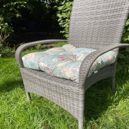 William Morris Armchair Booster Strawberry Thief Slate Cushions